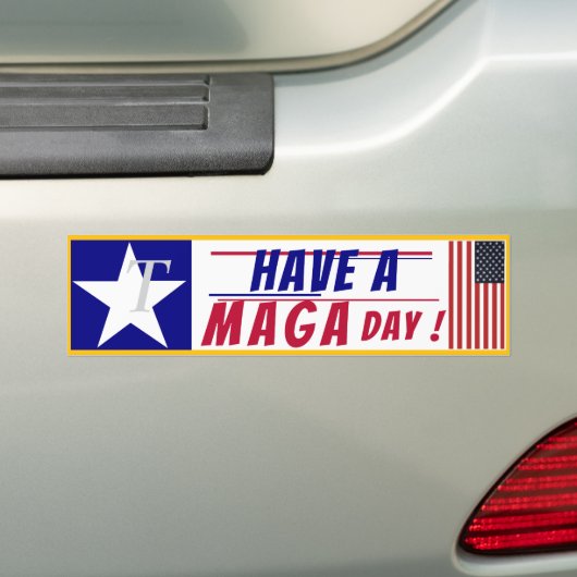Een MAGA dag! Bumpersticker (Op auto)