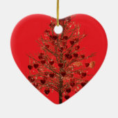 Een magere valentijnsboom op een keramisch ornament (Achterkant)