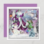 Een magisch moment dat de kerstman danst met kinde feestdagenkaart (Voorkant / Achterkant)