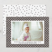 Een magisch nieuwjaar moderne zilveren glitter pol feestdagenkaart (Voorkant / Achterkant)