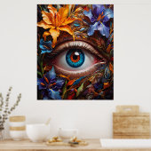 Een magisch oog, zijn mysterieuze allure boeiend, poster (Keuken)
