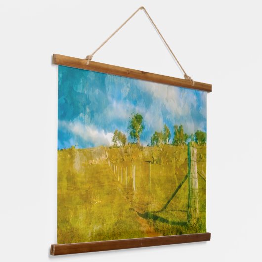 Een magisch pastoraal landschap hangend wandkleed (Gebogen)