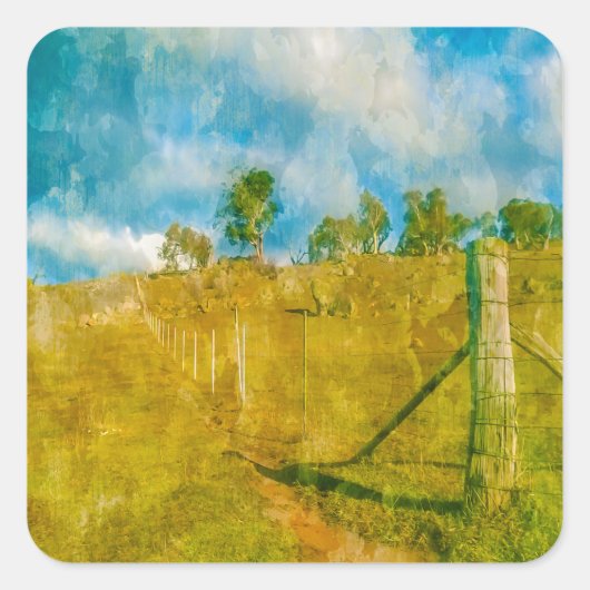 Een magisch pastoraal landschap vierkante sticker (Voorkant)