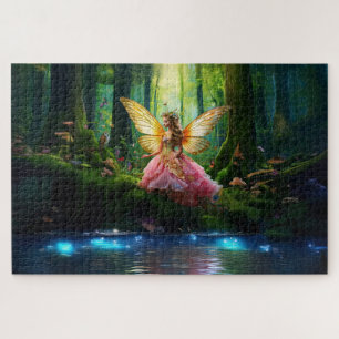 Een magisch sprookjesbos bos legpuzzel