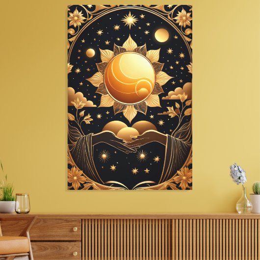 Een magisch tarotschilderij canvas afdruk (Insitu (Woonkamer))