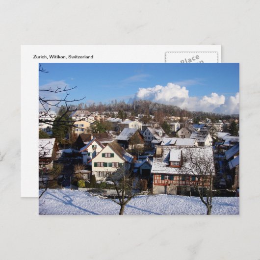 Een magisch winterdorp briefkaart (Voorkant / Achterkant)