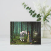 Een magische bijeenkomst - Unicorn Fantasy Art Briefkaart (Staand voorkant)