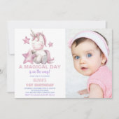 Een magische dag Eenhoorn Verjaardag Uitnodigingen (Voorkant)