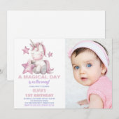 Een magische dag Eenhoorn Verjaardag Uitnodigingen (Voorkant / Achterkant)