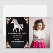 Een magische dag Eenhoorn Verjaardag Uitnodigingen (Voorkant / Achterkant)