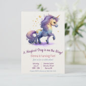 Een magische dag is onderweg! Unicorn Birthday Kaart (Staand voorkant)