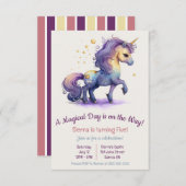 Een magische dag is onderweg! Unicorn Birthday Kaart (Voorkant / Achterkant)