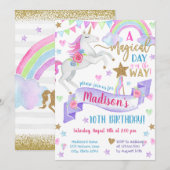 Een magische Dag Tie Dye Unicorn Birthday Kaart (Voorkant / Achterkant)