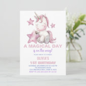 Een magische dag Unicorn verjaardagsuitnodigingen Kaart (Staand voorkant)