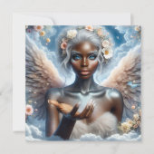 Een magische dag | Zwarte engel met blauwe ogen Kaart (Voorkant)