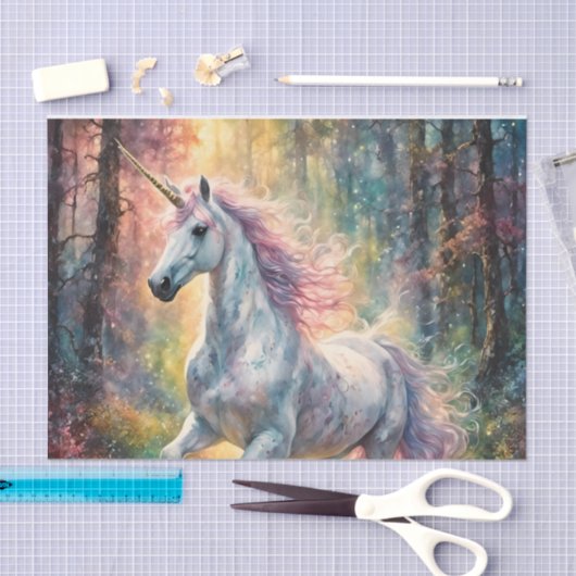 Een magische eenhoorn decoupage tissuepapier (Craft)