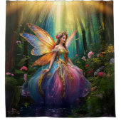 Een magische fee in een betoverd bos douchegordijn (Voorkant)