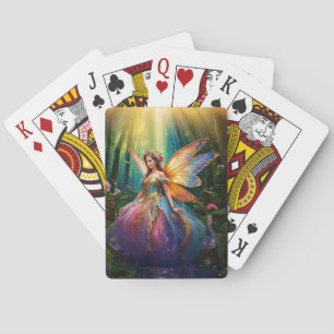 Een magische fee in een betoverd bos pokerkaarten