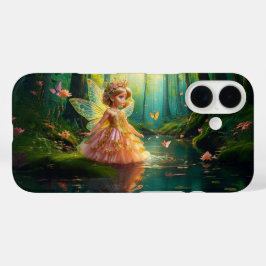 Een magische fee in een vijver iPhone 16 hoesje