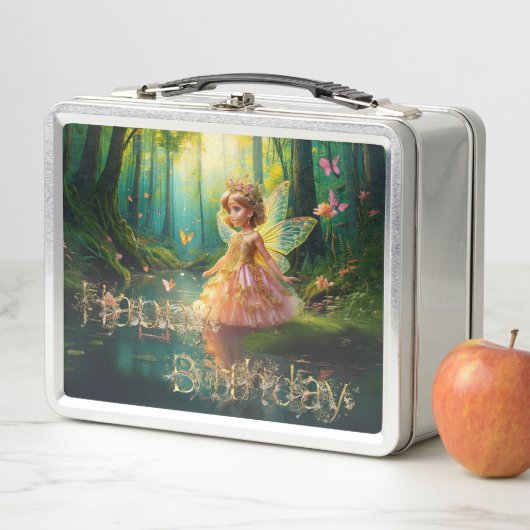 Een magische fee in een vijver Happy Birthday (In situ)