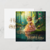 Een magische fee in een vijver Happy Birthday (Voorkant / Achterkant)