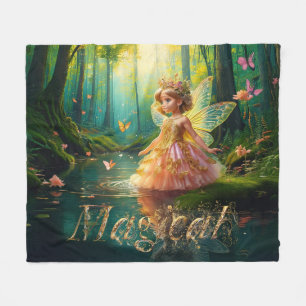 Een magische fee in een vijver Magische Decoratiev Fleece Deken