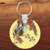 een magische fenix die op een bloesem sakura keyc sleutelhanger (Voorkant)