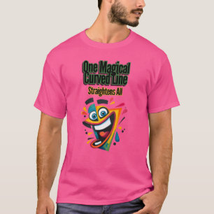 "Een magische gebogen lijn, maakt alles recht" gli T-shirt