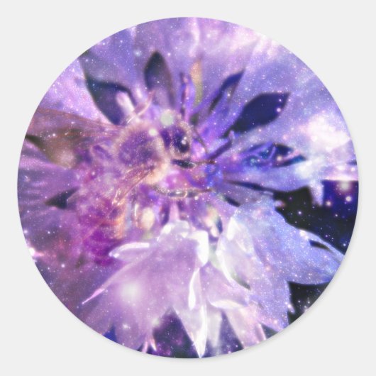 Een magische honingbijen ronde sticker (Voorkant)