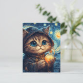 Een magische kat briefkaart (Staand voorkant)
