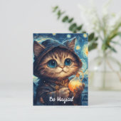 Een magische kat van Van Gogh Briefkaart (Staand voorkant)