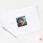 Een magische kat vierkante sticker (Envelop)