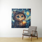 Een magische kat wandkleed (In situ)