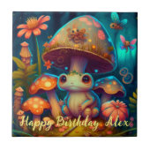 Een magische kikker in een magisch bos tegeltje (Voorkant)