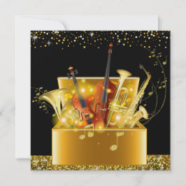 Een magische nacht gouden muziekinstrumenten uitno kaart