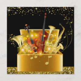 Een magische nacht gouden muziekinstrumenten uitno kaart