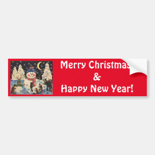 "Een magische nacht in de sneeuw" Bumpersticker