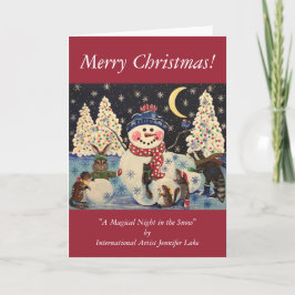 "Een magische nacht in de sneeuw" Feestdagen Kaart