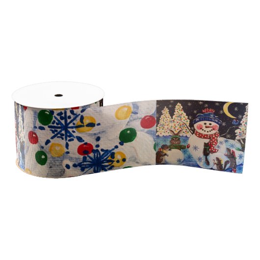 Een magische nacht in de sneeuw grosgrain lint (Spoel)