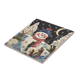 "Een magische nacht in de sneeuw" Tegeltje