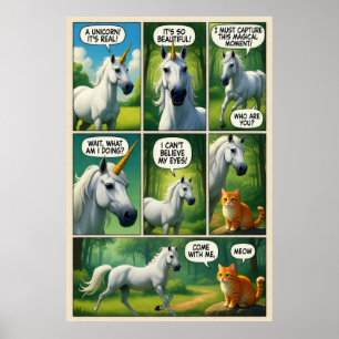Een Magische Ontmoeting met een Sprekende Kat Poster