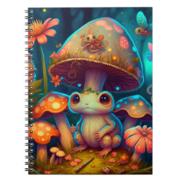 Een magische paddenstoel kikker-notitieboek notitieboek