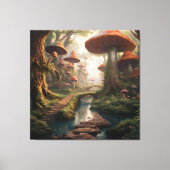 Een magische paddenstoel Wonderland Forest Canvas Afdruk (Voorkant)