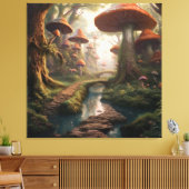 Een magische paddenstoel Wonderland Forest Canvas Afdruk (Insitu (Woonkamer))