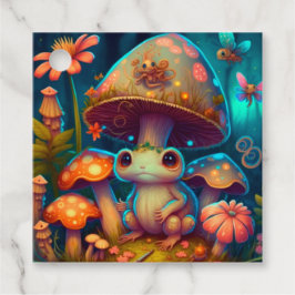 Een magische paddenstoelkikker bedankjes labels