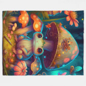 Een magische paddenstoelkikker fleece deken (Voorkant (Horizontaal))