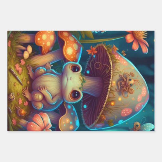 Een magische paddenstoelkikker inpakpapier vel (Voorkant)