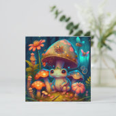 Een magische paddenstoelkikker kaart (Staand voorkant)