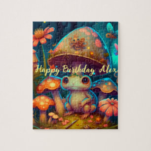 Een magische paddenstoelkikker legpuzzel