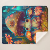 Een magische paddenstoelkikker sherpa deken (Voorkant (horizontaal))